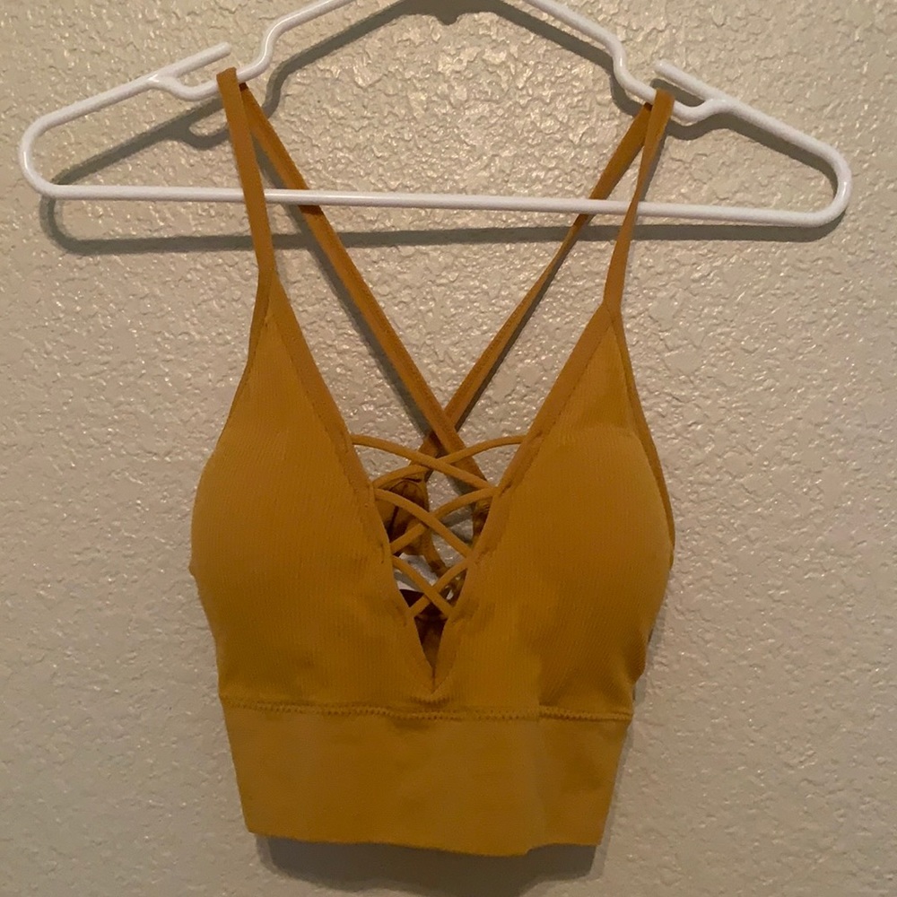 Yellow orange strappy bralette/top